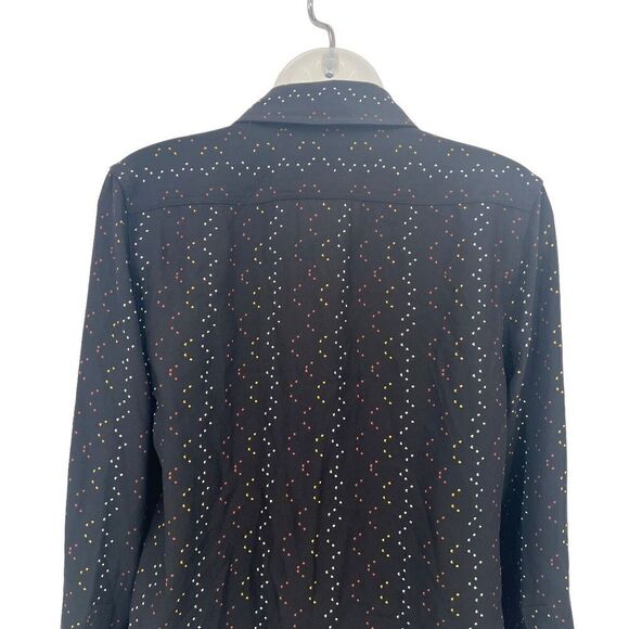 Equipment Femme Inisse Blouse Button Down Long Sleeve Women's XXS Black Pattern - Picture 8 of 13